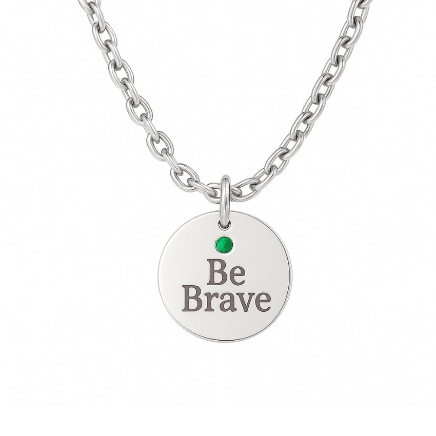 Gold Plated Brass Necklace Be Brave Pendant Dainty Non Tarnish Jewelry